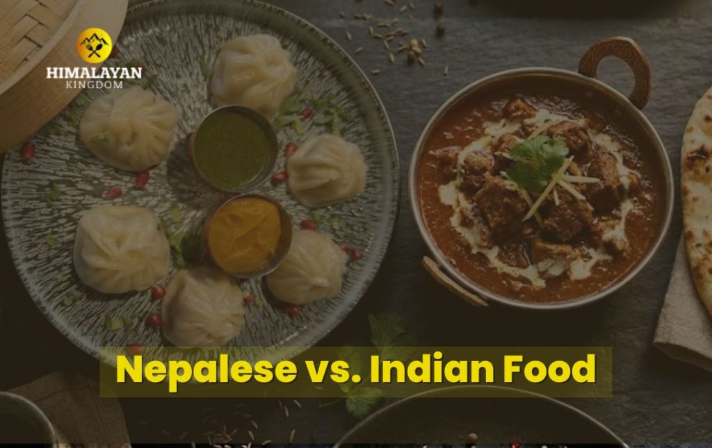 banner image of blog with text "nepalese vs indian food"