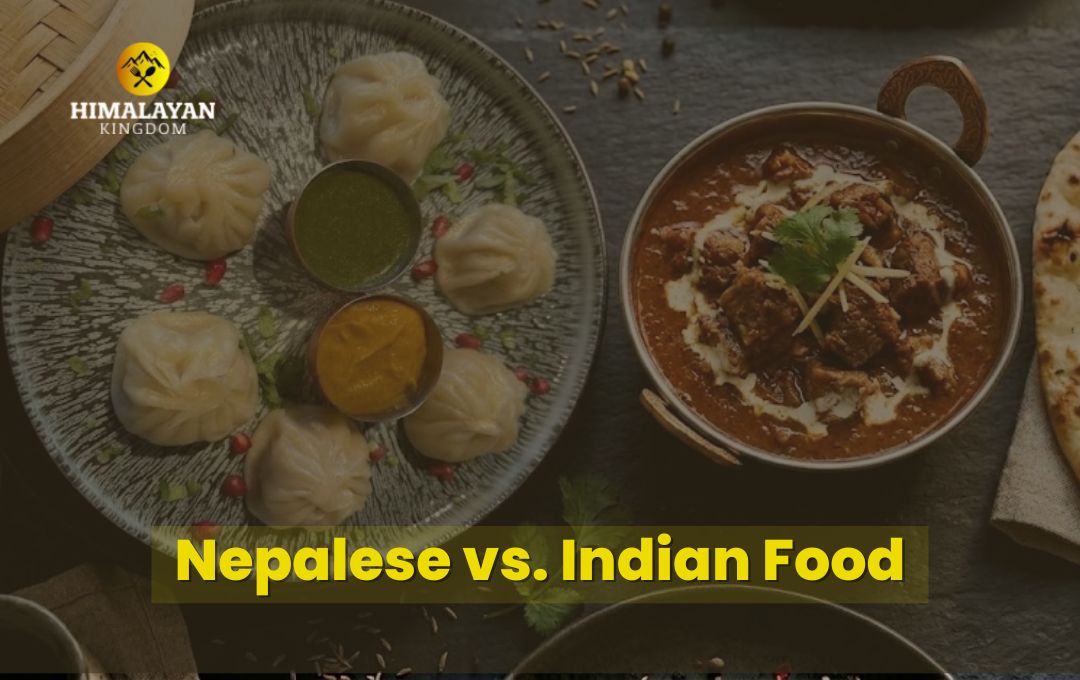 banner image of blog with text "nepalese vs indian food"